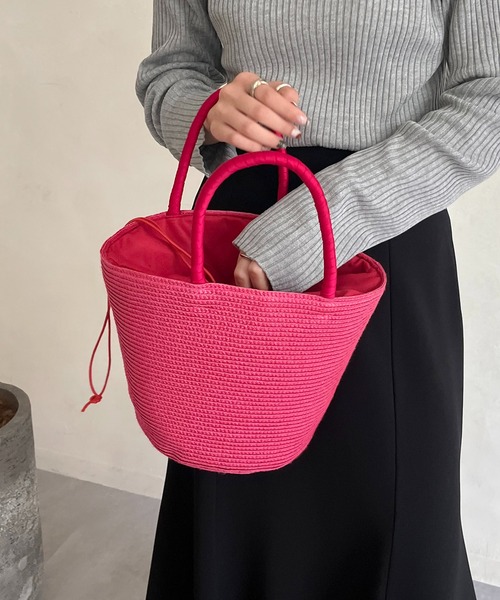 CAPRICIEUX LE'MAGE（カプリシューレマージュ）の「コロールテーパードバッグ（ハンドバッグ・レディース・ホワイト/ピンク/グリーン・FREE）」の7枚目の写真