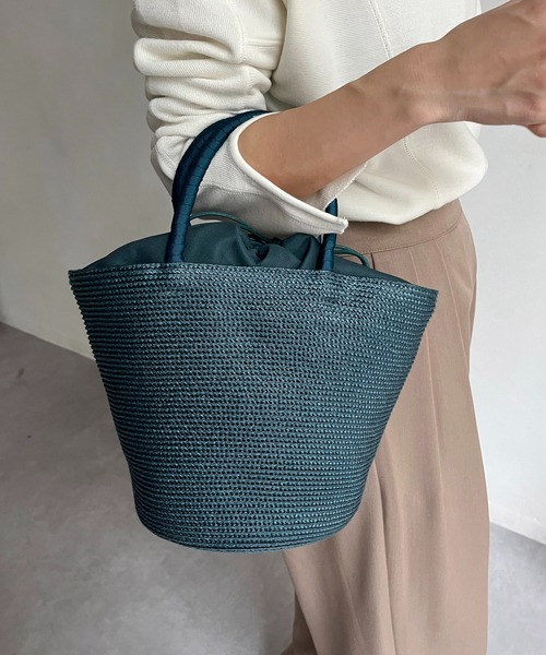 CAPRICIEUX LE'MAGE（カプリシューレマージュ）の「コロールテーパードバッグ（ハンドバッグ・レディース・ホワイト/ピンク/グリーン・FREE）」の9枚目の写真