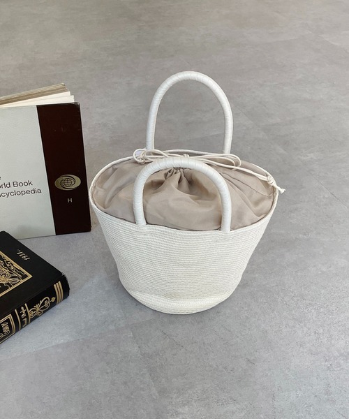 CAPRICIEUX LE'MAGE（カプリシューレマージュ）の「コロールテーパードバッグ（ハンドバッグ・レディース・ホワイト/ピンク/グリーン・FREE）」の10枚目の写真