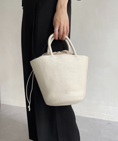 CAPRICIEUX LE'MAGE（カプリシューレマージュ）の「コロールテーパードバッグ（ハンドバッグ・レディース・ホワイト/ピンク/グリーン・FREE）」の11枚目の写真