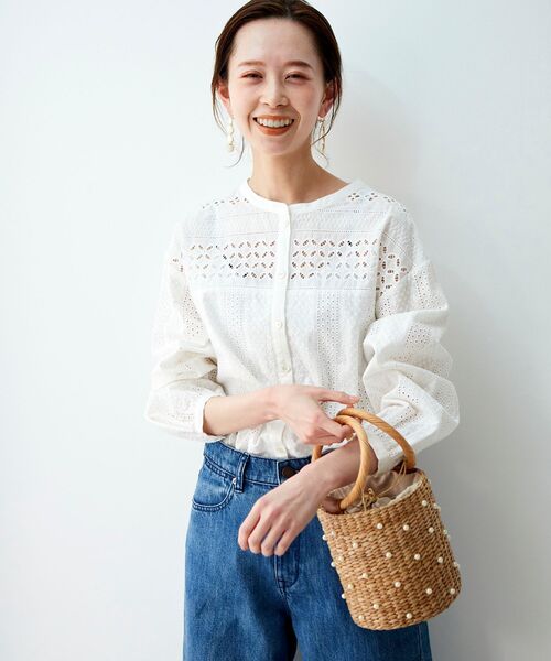 le.coeur blanc（ルクールブラン）の「バンクアンパールカゴトート（かごバッグ・レディース・ベージュ・FREE）」の4枚目の写真