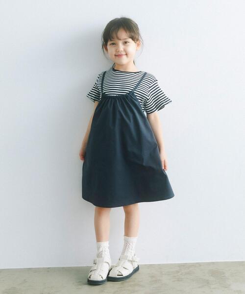 Tj テレコボーダー レイヤードワンピース 100cm 130cm ワンピース Green Label Relaxing グリーンレーベルリラクシング のファッション通販 Zozotown