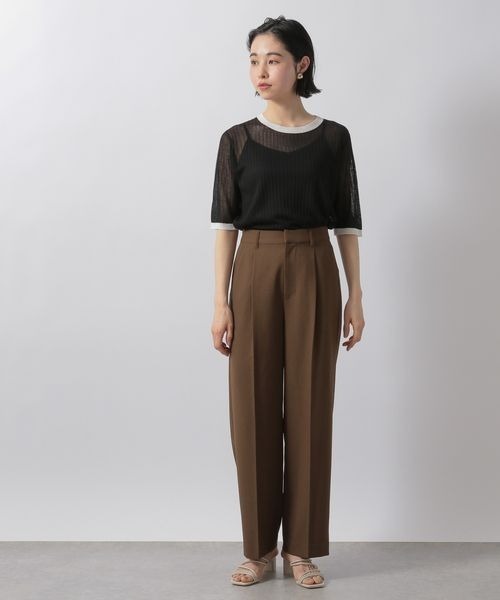 LOWRYS FARM（ローリーズファーム）の「バイカラーシアーリブ５Ｓ　276104（ニット/セーター・レディース・ブラック/ベージュ/ブルー・FREE）」の17枚目の写真