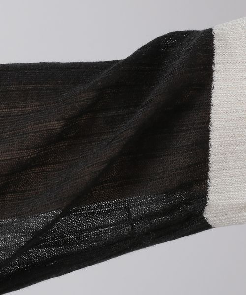 LOWRYS FARM（ローリーズファーム）の「バイカラーシアーリブ５Ｓ　276104（ニット/セーター・レディース・ブラック/ベージュ/ブルー・FREE）」の11枚目の写真