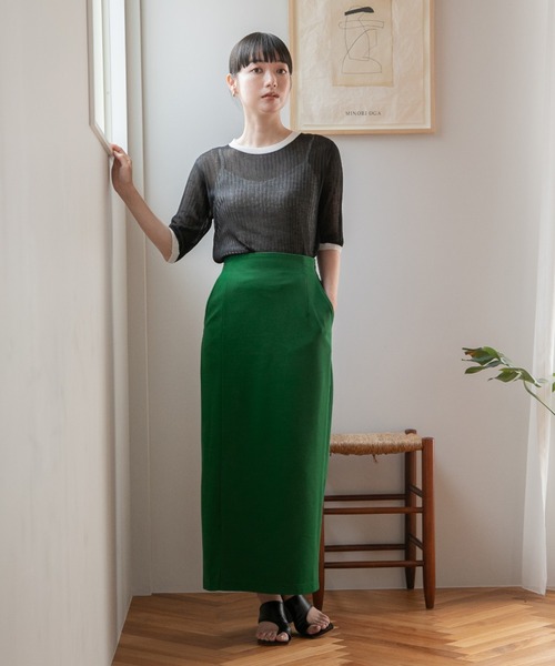 LOWRYS FARM（ローリーズファーム）の「バイカラーシアーリブ５Ｓ　276104（ニット/セーター・レディース・ブラック/ベージュ/ブルー・FREE）」の21枚目の写真