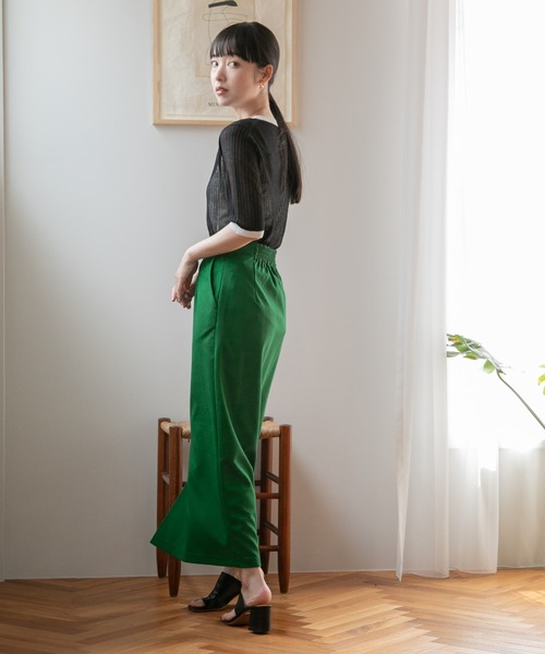 LOWRYS FARM（ローリーズファーム）の「バイカラーシアーリブ５Ｓ　276104（ニット/セーター・レディース・ブラック/ベージュ/ブルー・FREE）」の22枚目の写真