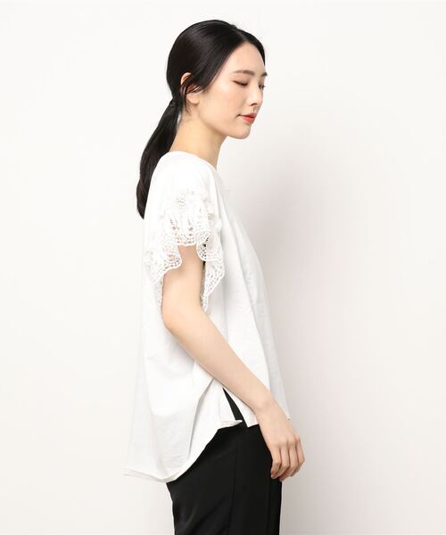 PICCIN（ピッチン）の「袖パールレースプルオーバー（Tシャツ/カットソー・レディース・ブラック/オフホワイト・M/L）」の3枚目の写真