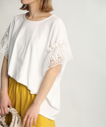 袖パールレースプルオーバー