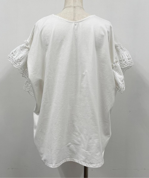 PICCIN（ピッチン）の「袖パールレースプルオーバー（Tシャツ/カットソー・レディース・ブラック/オフホワイト・M/L）」の8枚目の写真