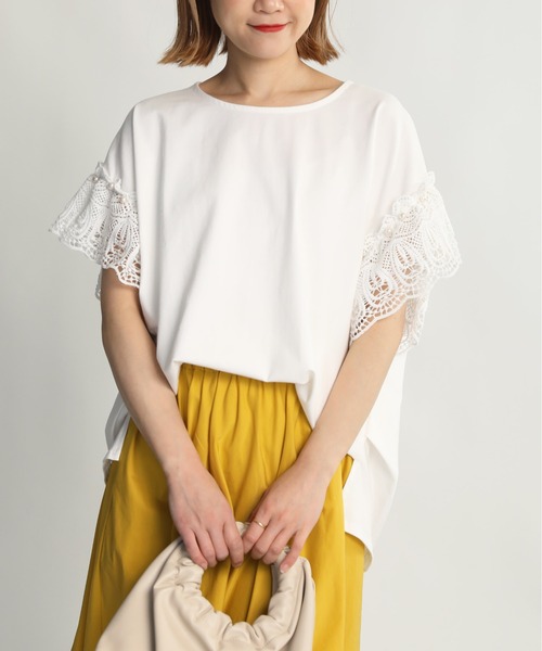 PICCIN（ピッチン）の「袖パールレースプルオーバー（Tシャツ/カットソー・レディース・ブラック/オフホワイト・M/L）」の16枚目の写真