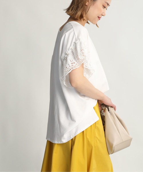 PICCIN（ピッチン）の「袖パールレースプルオーバー（Tシャツ/カットソー・レディース・ブラック/オフホワイト・M/L）」の17枚目の写真