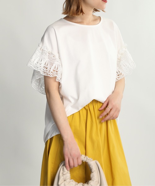 PICCIN（ピッチン）の「袖パールレースプルオーバー（Tシャツ/カットソー・レディース・ブラック/オフホワイト・M/L）」の20枚目の写真