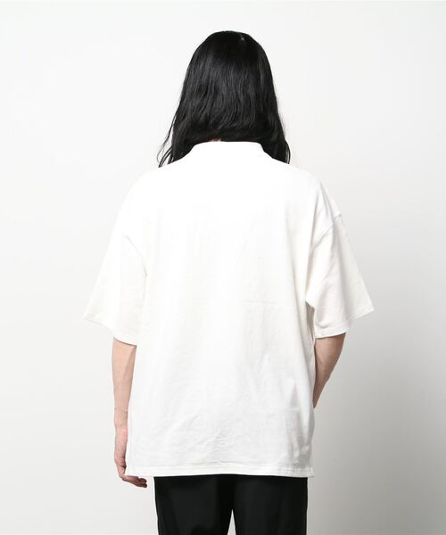 SITRY（シトリー）の「Big silhouette stitch polo shirt / ビッグシルエット ワンポイント刺繍 半袖 ポロシャツ（ポロシャツ・メンズ・ライトグレー/ブラック/オフホワイト/ホワイト系その他/ブラック系その他/グリーン系その他・M/L）」の8枚目の写真