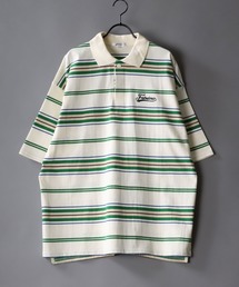 Big silhouette stitch polo shirt / ビッグシルエット ワンポイント刺繍 半袖 ポロシャツ