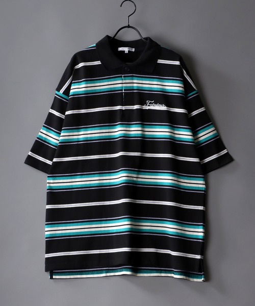 SITRY（シトリー）の「Big silhouette stitch polo shirt / ビッグシルエット ワンポイント刺繍 半袖 ポロシャツ（ポロシャツ・メンズ・ライトグレー/ブラック/オフホワイト/ホワイト系その他/ブラック系その他/グリーン系その他・M/L）」の5枚目の写真