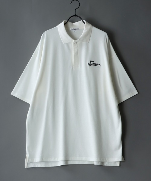 SITRY（シトリー）の「Big silhouette stitch polo shirt / ビッグシルエット ワンポイント刺繍 半袖 ポロシャツ（ポロシャツ・メンズ・ライトグレー/ブラック/オフホワイト/ホワイト系その他/ブラック系その他/グリーン系その他・M/L）」の2枚目の写真