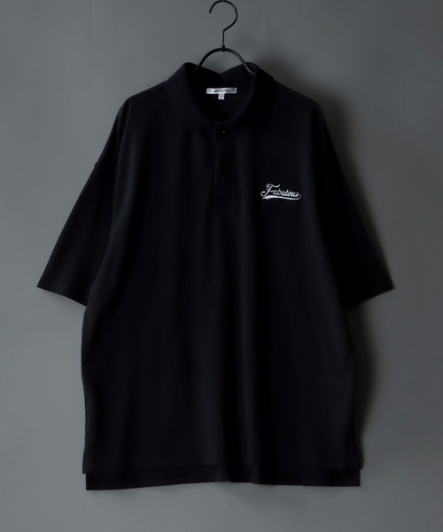 SITRY（シトリー）の「Big silhouette stitch polo shirt / ビッグシルエット ワンポイント刺繍 半袖 ポロシャツ（ポロシャツ・メンズ・ライトグレー/ブラック/オフホワイト/ホワイト系その他/ブラック系その他/グリーン系その他・M/L）」の4枚目の写真