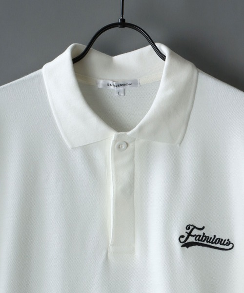 SITRY（シトリー）の「Big silhouette stitch polo shirt / ビッグシルエット ワンポイント刺繍 半袖 ポロシャツ（ポロシャツ・メンズ・ライトグレー/ブラック/オフホワイト/ホワイト系その他/ブラック系その他/グリーン系その他・M/L）」の9枚目の写真