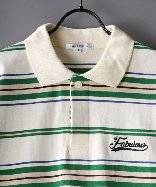 SITRY（シトリー）の「Big silhouette stitch polo shirt / ビッグシルエット ワンポイント刺繍 半袖 ポロシャツ（ポロシャツ・メンズ・ライトグレー/ブラック/オフホワイト/ホワイト系その他/ブラック系その他/グリーン系その他・M/L）」の13枚目の写真