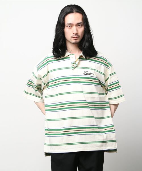 SITRY（シトリー）の「Big silhouette stitch polo shirt / ビッグシルエット ワンポイント刺繍 半袖 ポロシャツ（ポロシャツ・メンズ・ライトグレー/ブラック/オフホワイト/ホワイト系その他/ブラック系その他/グリーン系その他・M/L）」の18枚目の写真