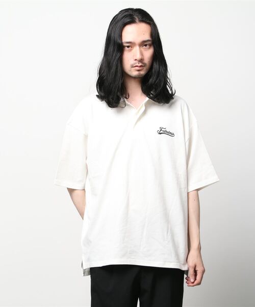 SITRY（シトリー）の「Big silhouette stitch polo shirt / ビッグシルエット ワンポイント刺繍 半袖 ポロシャツ（ポロシャツ・メンズ・ライトグレー/ブラック/オフホワイト/ホワイト系その他/ブラック系その他/グリーン系その他・M/L）」の17枚目の写真