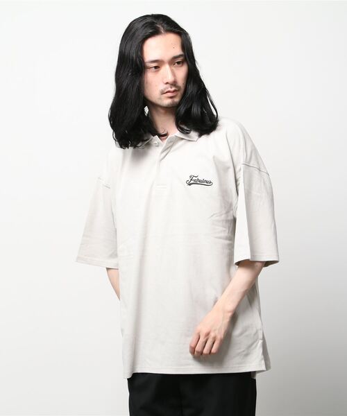 SITRY（シトリー）の「Big silhouette stitch polo shirt / ビッグシルエット ワンポイント刺繍 半袖 ポロシャツ（ポロシャツ・メンズ・ライトグレー/ブラック/オフホワイト/ホワイト系その他/ブラック系その他/グリーン系その他・M/L）」の21枚目の写真
