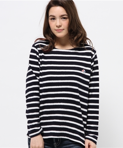 OUTLET(アウトレット)の「【WHO'S WHO gallery】BYSボートボーダーTEE(Tシャツ/カットソー・レディース・ブラック/ネイビー・FREE)」の2枚目の写真