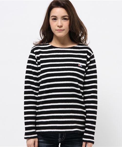 OUTLET(アウトレット)の「【WHO'S WHO gallery】BYSボートボーダーTEE(Tシャツ/カットソー・レディース・ブラック/ネイビー・FREE)」の3枚目の写真