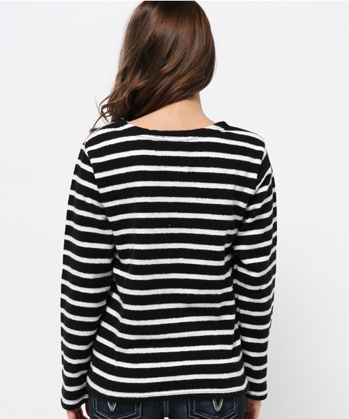 OUTLET(アウトレット)の「【WHO'S WHO gallery】BYSボートボーダーTEE(Tシャツ/カットソー・レディース・ブラック/ネイビー・FREE)」の5枚目の写真