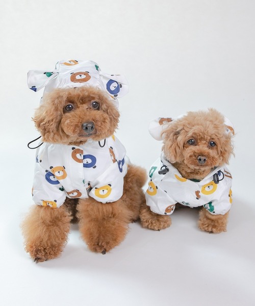くま様♡ 専用ページです♡ 犬服　ハンドメイド セール】クマ柄レインコート/犬服（ドッグウェア）（ペット