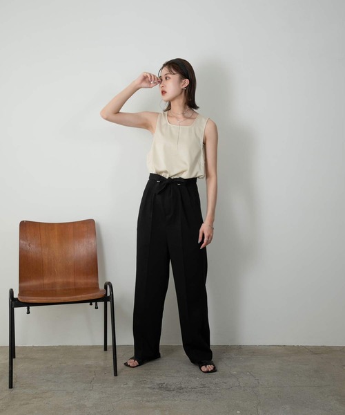 Amiur（エミレ）の「vintage satin no sleeve（Tシャツ/カットソー・レディース・アイボリー/ライム/サーモンピンク・FREE）」の9枚目の写真