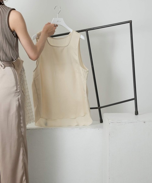 Amiur（エミレ）の「vintage satin no sleeve（Tシャツ/カットソー・レディース・アイボリー/ライム/サーモンピンク・FREE）」の18枚目の写真