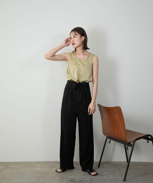 Amiur（エミレ）の「vintage satin no sleeve（Tシャツ/カットソー・レディース・アイボリー/ライム/サーモンピンク・FREE）」の11枚目の写真