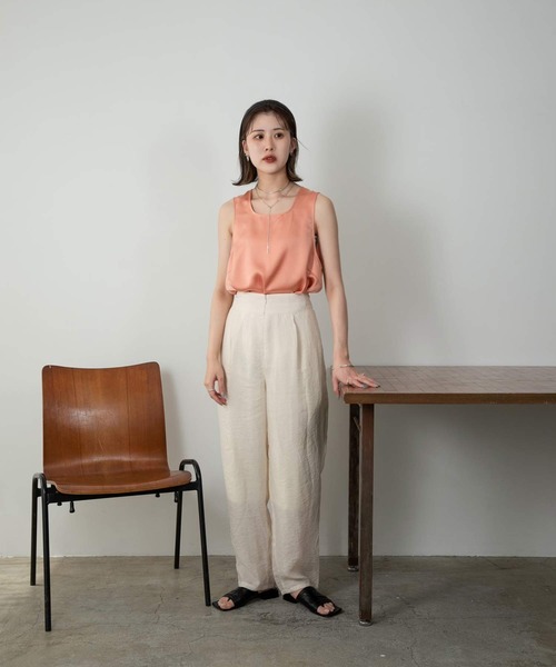 Amiur（エミレ）の「vintage satin no sleeve（Tシャツ/カットソー・レディース・アイボリー/ライム/サーモンピンク・FREE）」の13枚目の写真