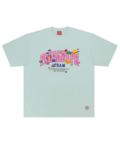 Paragraph（パラグラフ）の「【PARAGRAPH/パラグラフ】056 ARCH LOGO SMILE T-SHIRT/半袖トップス 半袖Tシャツ 白T 黒T Tシャツ プリントTシャツ（Tシャツ/カットソー・メンズ・イエロー/ブルー/パープル/杢グレー/グリーン/アイボリー/チャコールグレー・ONE SIZE）」の6枚目の写真