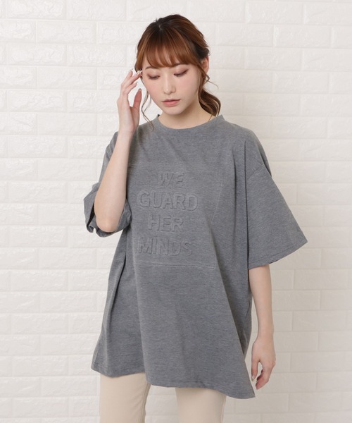 Lace Ladies（レースレディース）の「オーバーサイズ半袖Ｔシャツ（Tシャツ/カットソー・レディース・ホワイト/ブラック/ネイビー/グレー/モカ・M/XL）」の3枚目の写真