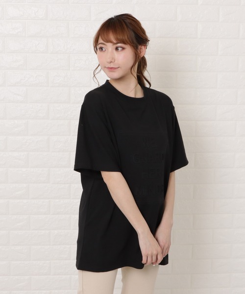 Lace Ladies（レースレディース）の「オーバーサイズ半袖Ｔシャツ（Tシャツ/カットソー・レディース・ホワイト/ブラック/ネイビー/グレー/モカ・M/XL）」の2枚目の写真