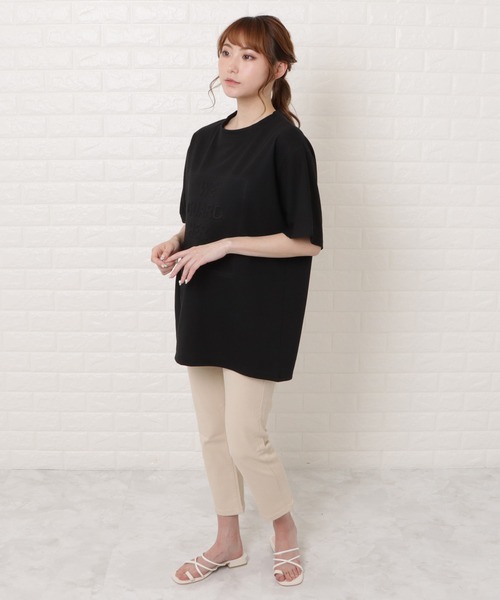 Lace Ladies（レースレディース）の「オーバーサイズ半袖Ｔシャツ（Tシャツ/カットソー・レディース・ホワイト/ブラック/ネイビー/グレー/モカ・M/XL）」の8枚目の写真
