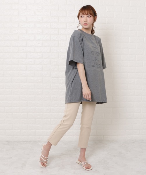 Lace Ladies（レースレディース）の「オーバーサイズ半袖Ｔシャツ（Tシャツ/カットソー・レディース・ホワイト/ブラック/ネイビー/グレー/モカ・M/XL）」の11枚目の写真