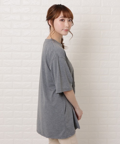 Lace Ladies（レースレディース）の「オーバーサイズ半袖Ｔシャツ（Tシャツ/カットソー・レディース・ホワイト/ブラック/ネイビー/グレー/モカ・M/XL）」の9枚目の写真