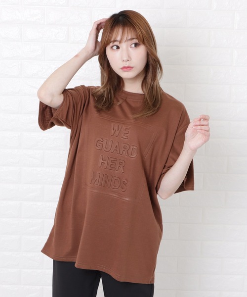 Lace Ladies（レースレディース）の「オーバーサイズ半袖Ｔシャツ（Tシャツ/カットソー・レディース・ホワイト/ブラック/ネイビー/グレー/モカ・M/XL）」の12枚目の写真