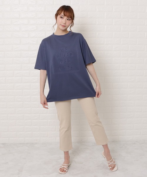 Lace Ladies（レースレディース）の「オーバーサイズ半袖Ｔシャツ（Tシャツ/カットソー・レディース・ホワイト/ブラック/ネイビー/グレー/モカ・M/XL）」の22枚目の写真