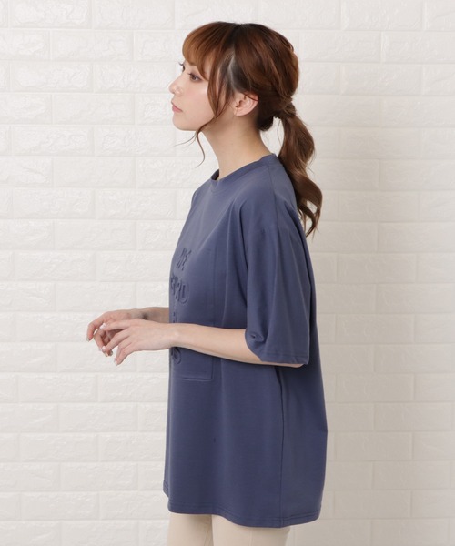 Lace Ladies（レースレディース）の「オーバーサイズ半袖Ｔシャツ（Tシャツ/カットソー・レディース・ホワイト/ブラック/ネイビー/グレー/モカ・M/XL）」の20枚目の写真