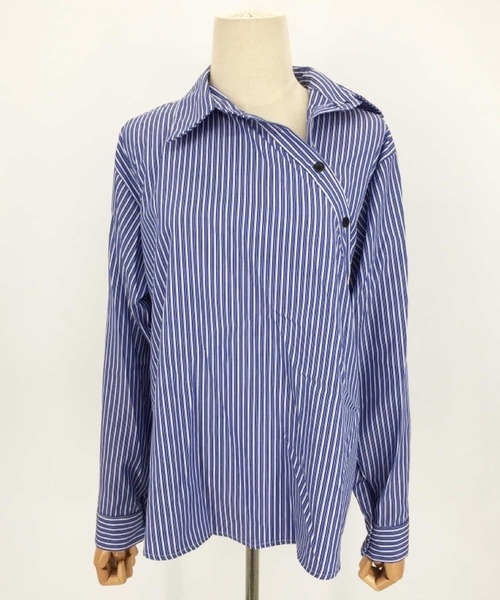 Amulet(アミュレット)の「アシンメトリーストライプブラウス(シャツ/ブラウス・レディース・ブルー・L/M/XL)」の12枚目の写真