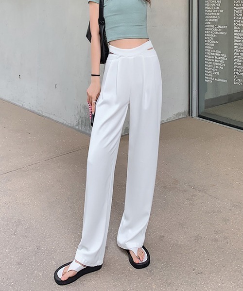 MANGROVE（マングローブ）の「ウエストサイドカットスラックス（スラックス・レディース・ピンク/ホワイト/ブラック・MEDIUM/LARGE）」の6枚目の写真