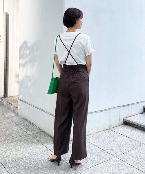 OPAQUE.CLIP（オペークドットクリップ）の「◆C　サス付ハイウエストパンツ【WEB限定サイズ】（サロペット/オーバーオール・レディース・ブラック/ブラウン系その他・40/38/36）」の21枚目の写真