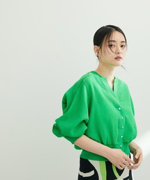 ADAM ET ROPE' | キーネッククレープカーディガン(カーディガン/ボレロ)