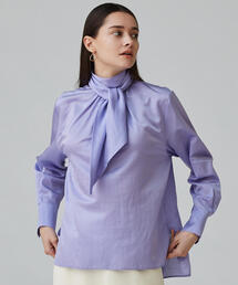 TOMORROWLAND  | コットンシルクサテン バックボウタイブラウス(シャツ/ブラウス)