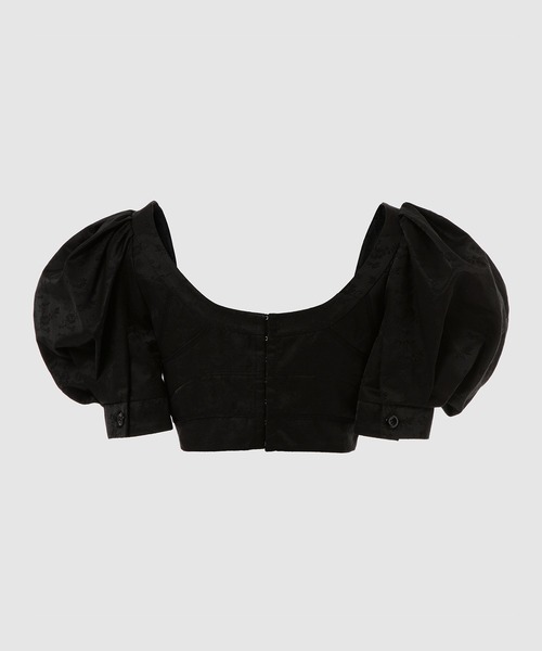 Simone Rocha（シモーネロシャ）の「SHORT PUFF SLEEVE BRA DETAIL BUSTIER TOP（シャツ/ブラウス・レディース・ブラック/クリーム・4/6）」の3枚目の写真