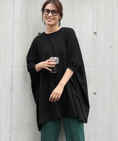 coca(coca)(コカ)の「スーパービッグTee(Tシャツ/カットソー・レディース・ホワイト/ブラック・ONE SIZE)」の2枚目の写真